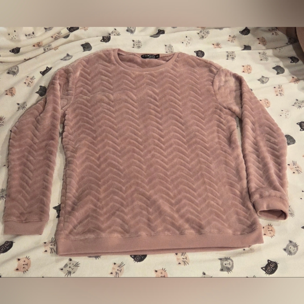 Womens Fifth Sun Cozy Fleece Crew Top Long Sleeve